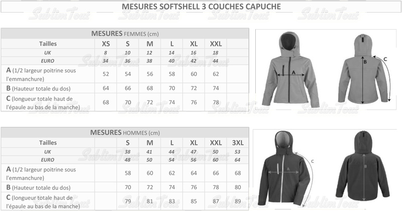 Fiche Technique Softshell à capuche